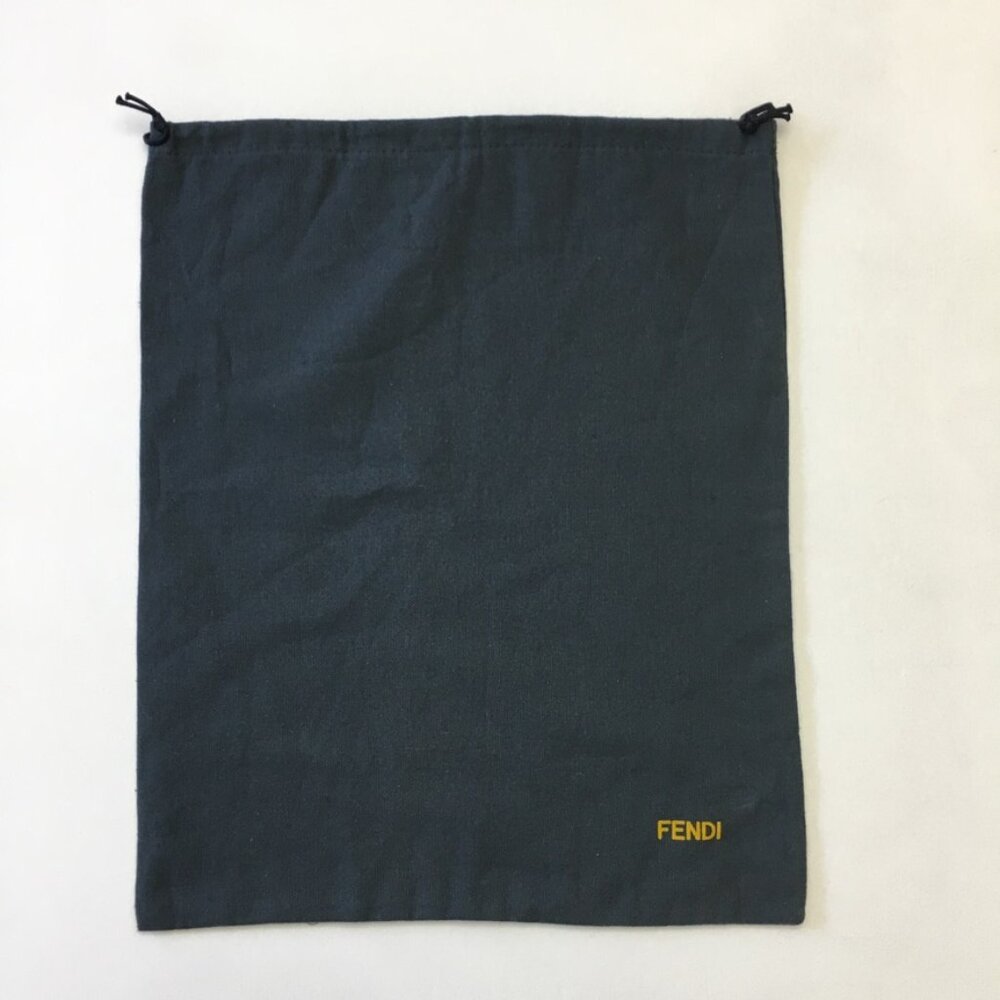 Fendi Dust Bag Jet Black Cotton 15" x 12.5" Drawstring Made in Italy